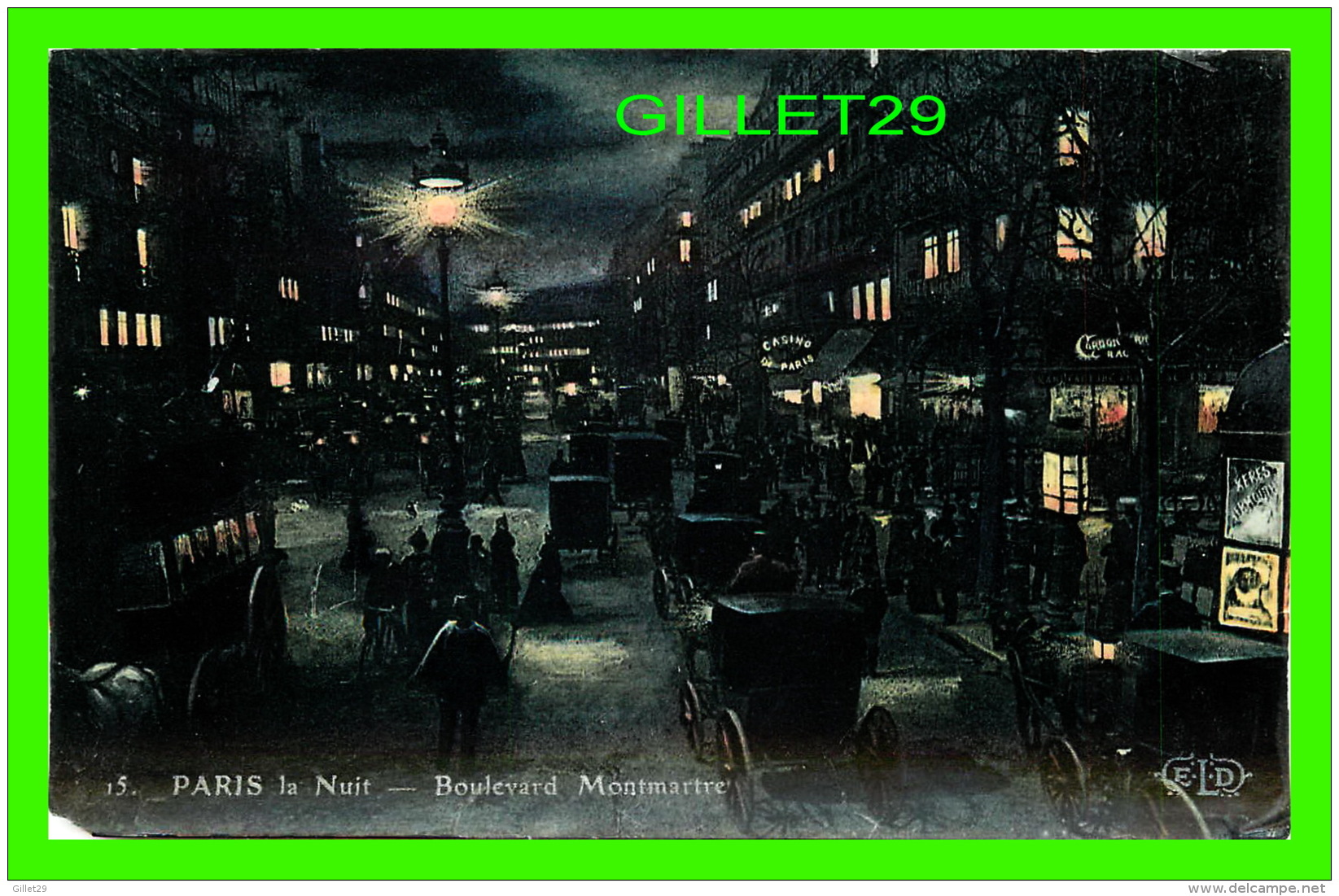 PARIS (75) - LA NUIT,  BOULEVARD MONTMARTRE  - E. L. D. - - Paris By Night