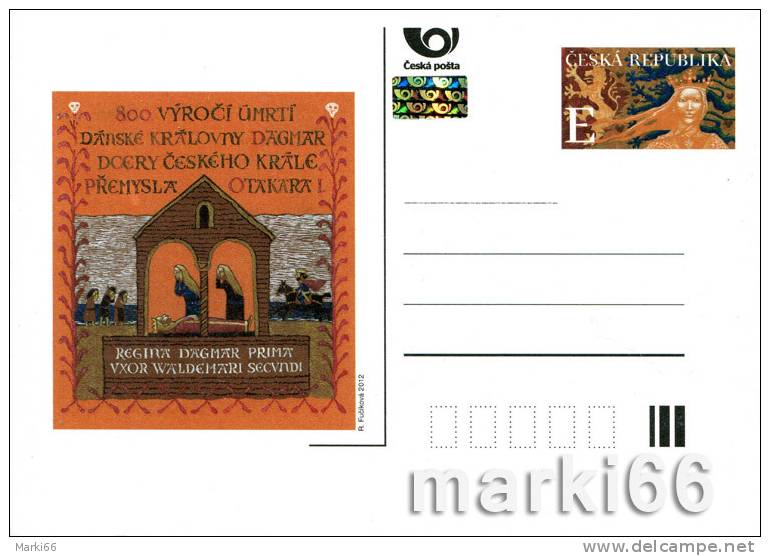 Czech Republic - 2012 - 800th Anniversary Of Death Of The Danish Queen Dagmar - Official Postcard With Original Stamp - Cartes Postales