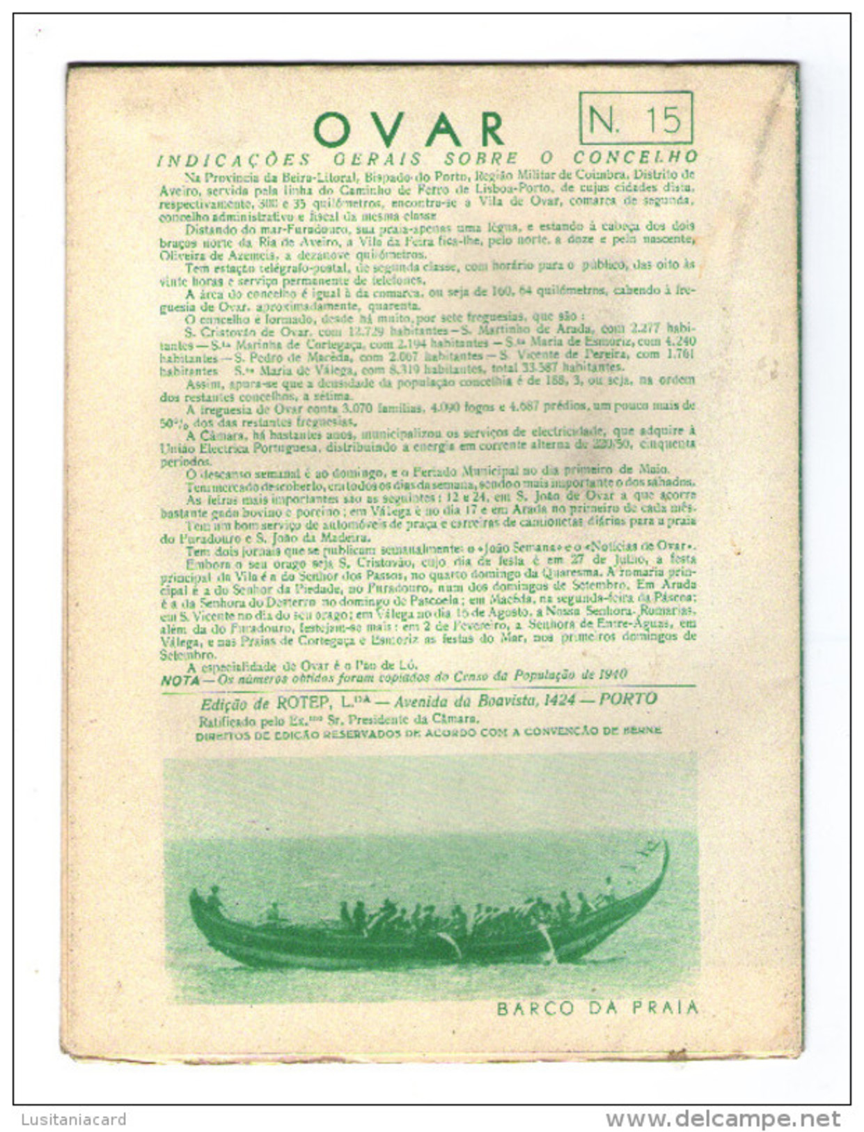 OVAR - ROTEIRO TURÍSTICO (Ed. Rotep Nº 15 - 1949) - Livres Anciens