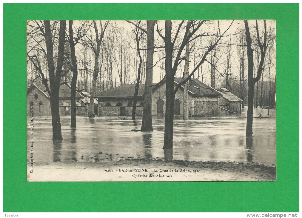 CP 0114 BAR SUR SEINE Inondation 1910 Quartier Des Abattoirs - Bar-sur-Seine