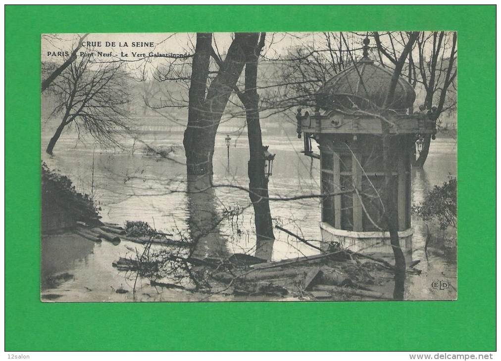 CP 0131 PARIS INONDATIONS 1910 Pont Neuf Le Vert Galant Inondé - Überschwemmung 1910