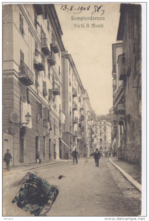 SAMPIERDARENA / Genova - Via G.B. Monti -1908 - Genova