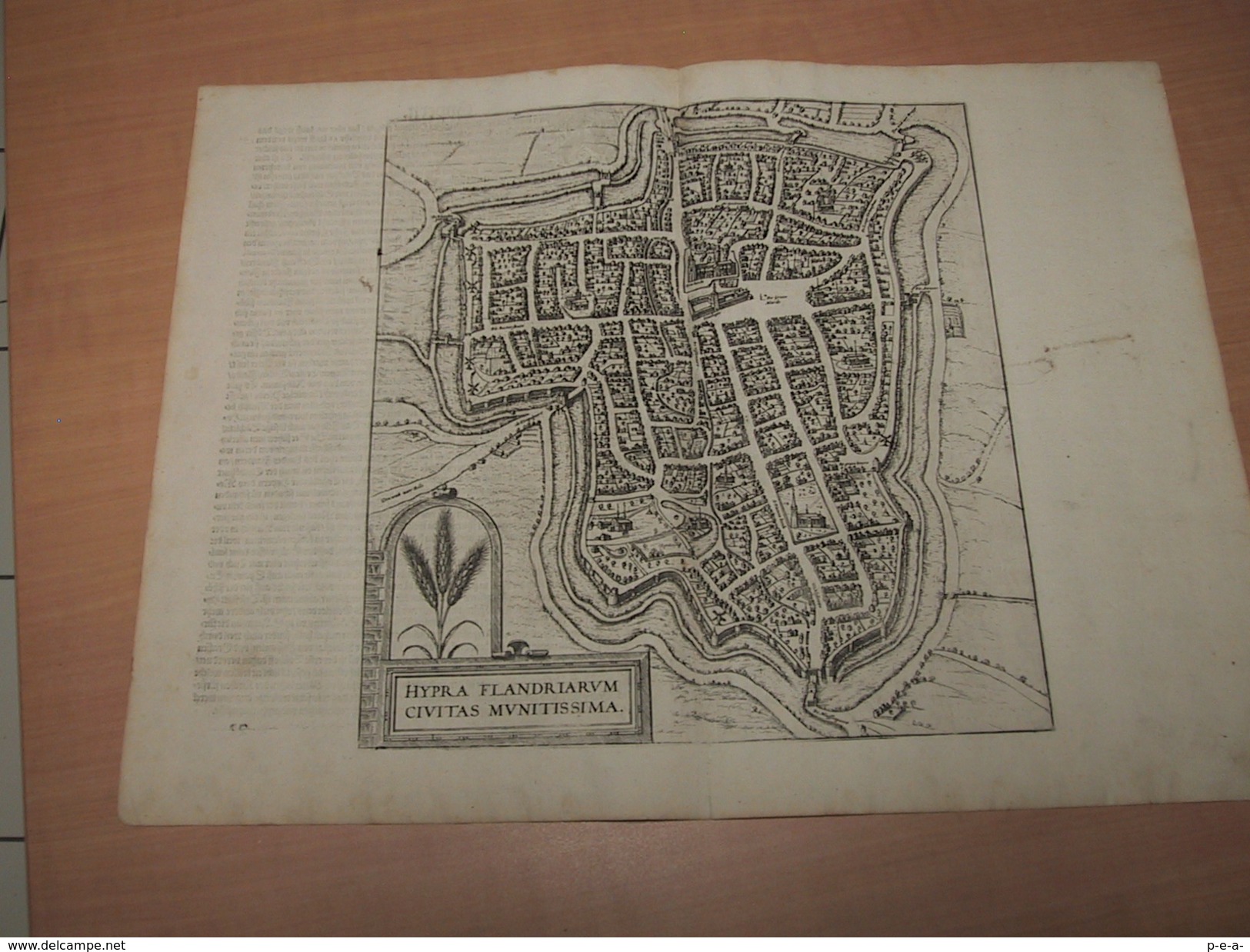 Ieper - Ypres/ Kaart Van Ieper Uit De Atlas Van Braun En Hogenberg "Civitates Orbis Terrarum" 1572 - Autres & Non Classés