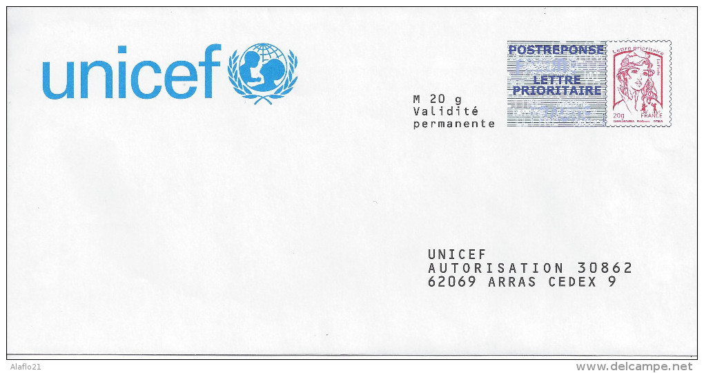 ENTIER POSTAL PAPR - POSTREPONSE Unicef 15P143 - Ciappa Kavena - Prêts-à-poster: Réponse /Ciappa-Kavena