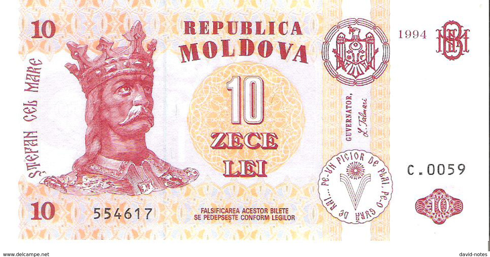 Moldova - Pick 10a - 10 Lei 1994 - Unc - Moldavia