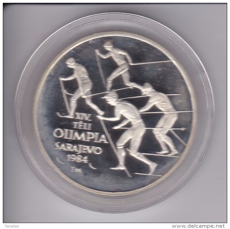 MONEDA DE PLATA DE HUNGRIA DE 500 FORINT DEL AÑO 1984 DE LAS OLIMPIADAS DE SARAJEVO (COIN) SILVER,ARGENT. - Hungría