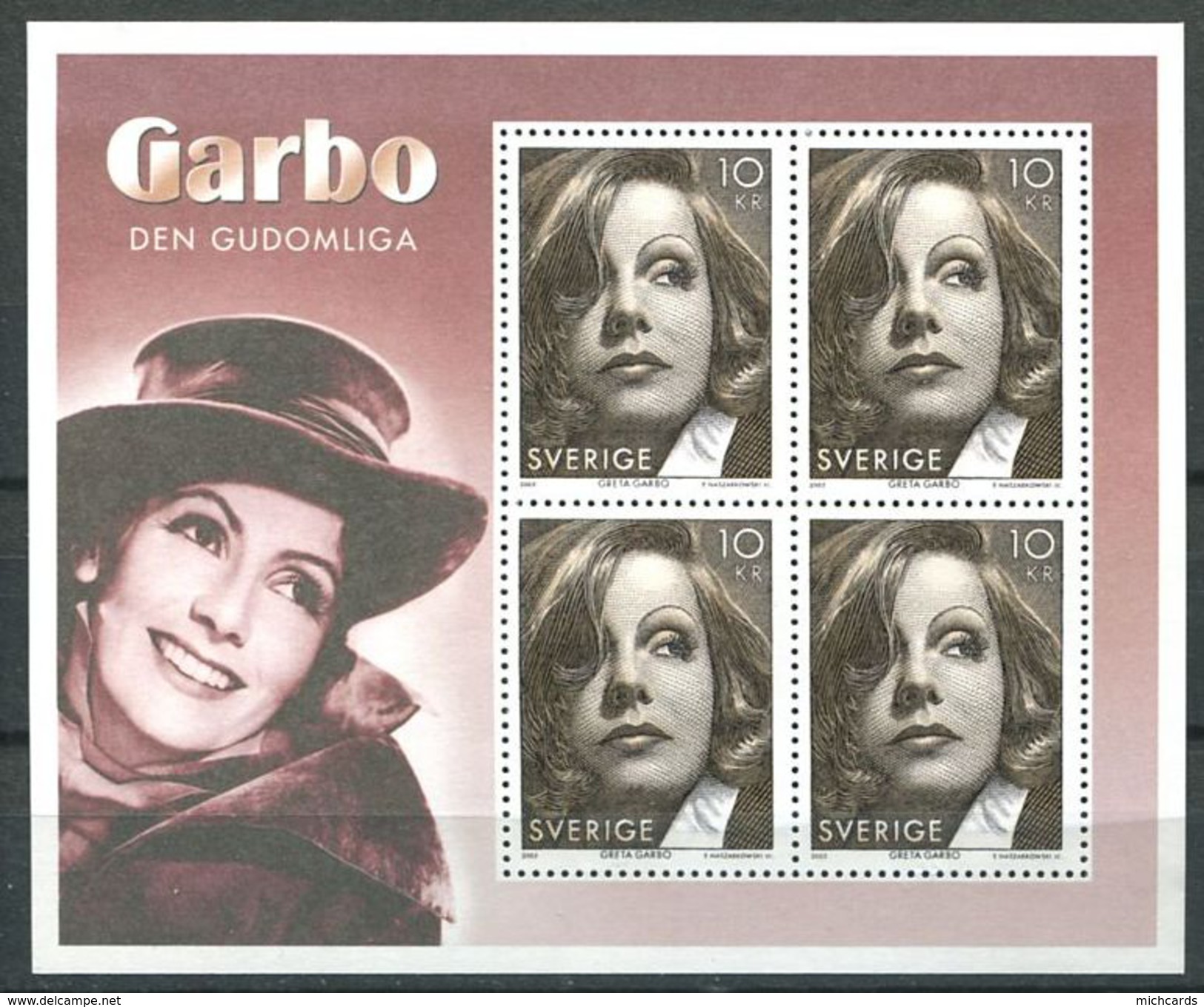 180 SUEDE 2005 - Yvert BF 30 - Cinema Greta Garbo - Neuf ** (MNH) Sans Trace De Charniere - Neufs