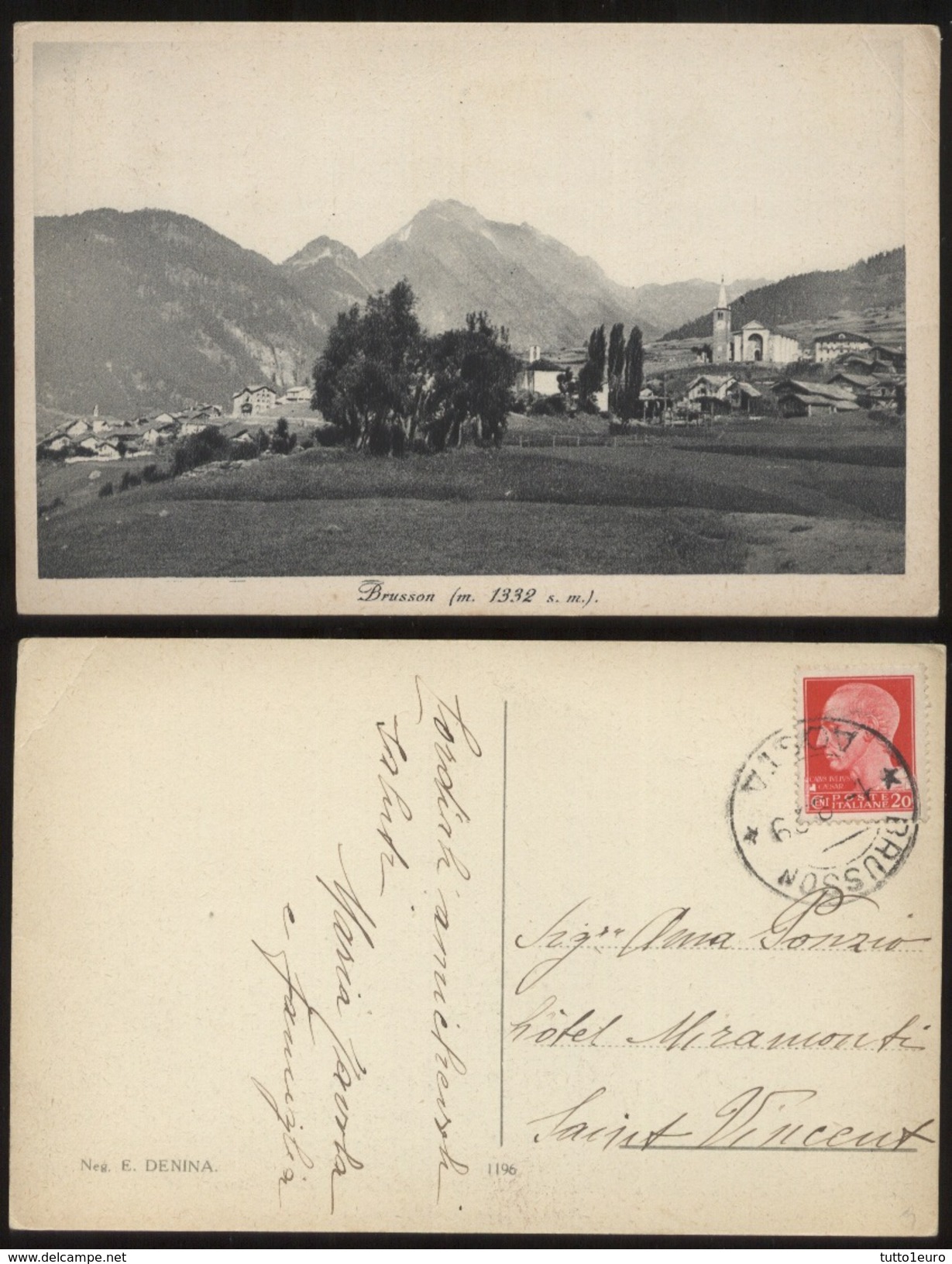 BRUSSON - AOSTA - 1929 - PANORAMA - Altri & Non Classificati