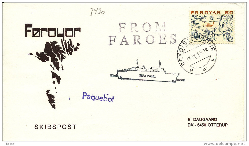 Faroe Islands Ship Cover Paquebot Smyril Line Seydisfjordur 11-9-1978 - Faroe Islands