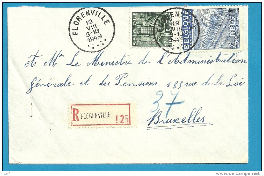 768+771 Op Brief Aangetekend Met Stempel FLORENVILLE (VK) - 1948 Export