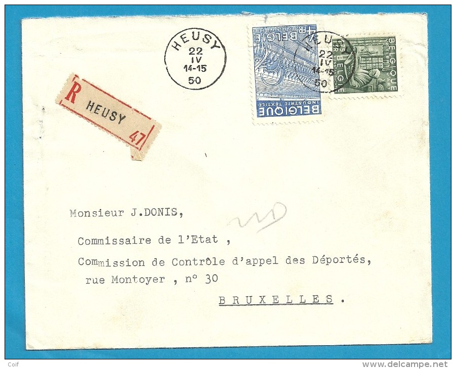 768+771 Op Brief Aangetekend Met Stempel HEUSY (VK) - 1948 Export