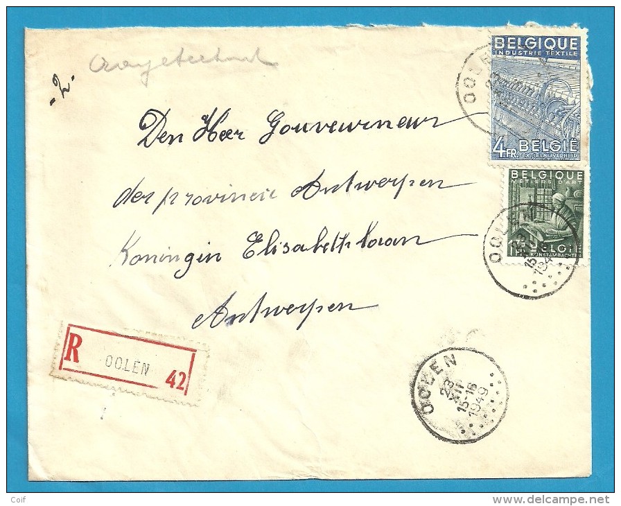 768+771 Op Brief Aangetekend Met Stempel OOLEN (VK) - 1948 Export