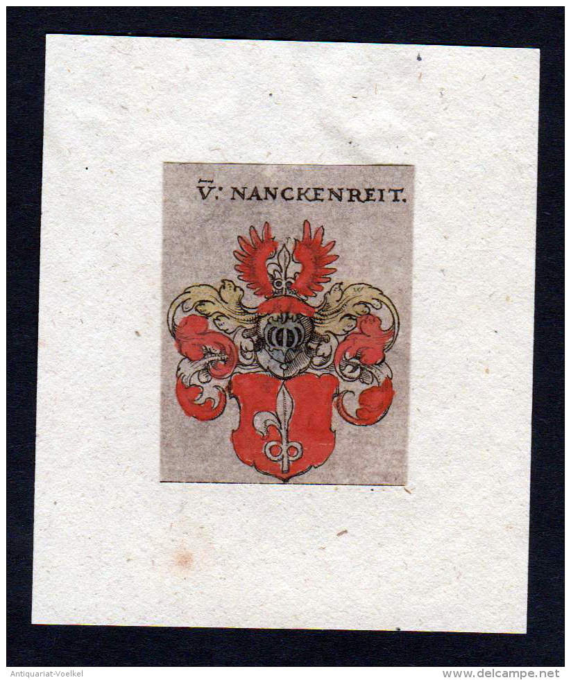 17. Jh Von Nanckenreit Wappen Coat Of Arms Heraldry Heraldik Kupferstich - Prints & Engravings