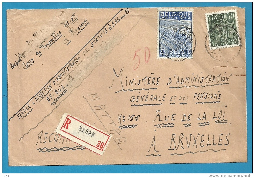 768+771 Op Brief Aangetekend Met Stempel HERON (VK) - 1948 Export