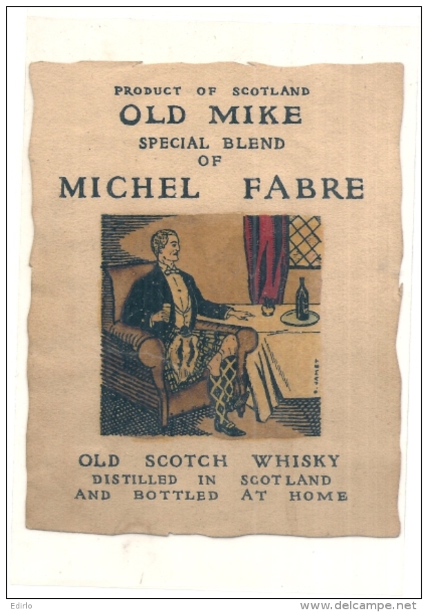 - étiquette  1950* COld Mike - Michel Fabre  Old Scotch Wisky - Whisky