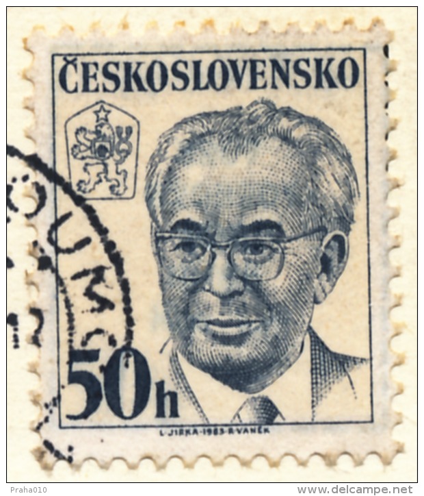 L0605 - Czechoslovakia (1987) 550 01 Broumov 1 (postcard) Tariff: 50 H (stamp: Gustav Husak - Shift Bright Colors) - Plaatfouten En Curiosa