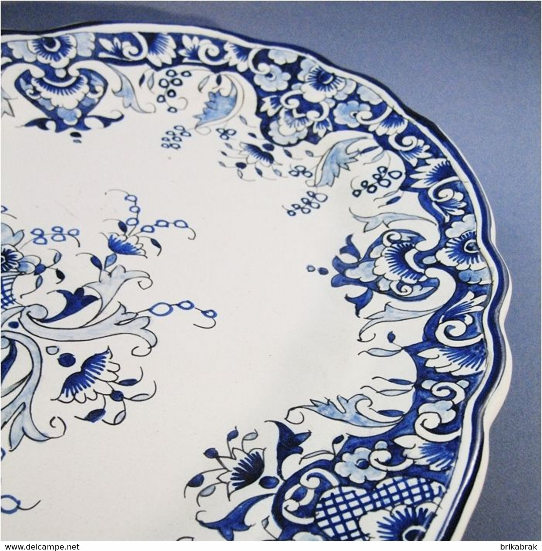 GRAND PLAT BLEU EN FAIENCE DE ROUEN + Céramique Vieux Rouen - Rouen (FR)