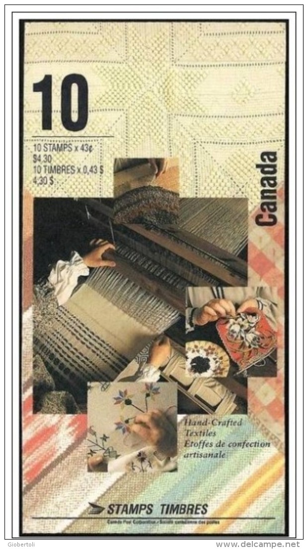 Canada: Libretto, Carnet - Tappeti, Carpets, Tapis, Ricamo, Embroidery, Broderie, 4 Scan - Tessili