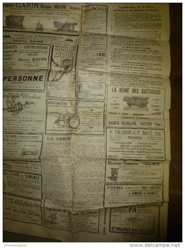 17 janv 1931 rare Journal avec partie de texte en occitan (langue d'Oc---> Le Blé, Le Vin (Lé cadéttou dé-bordo-nobo...