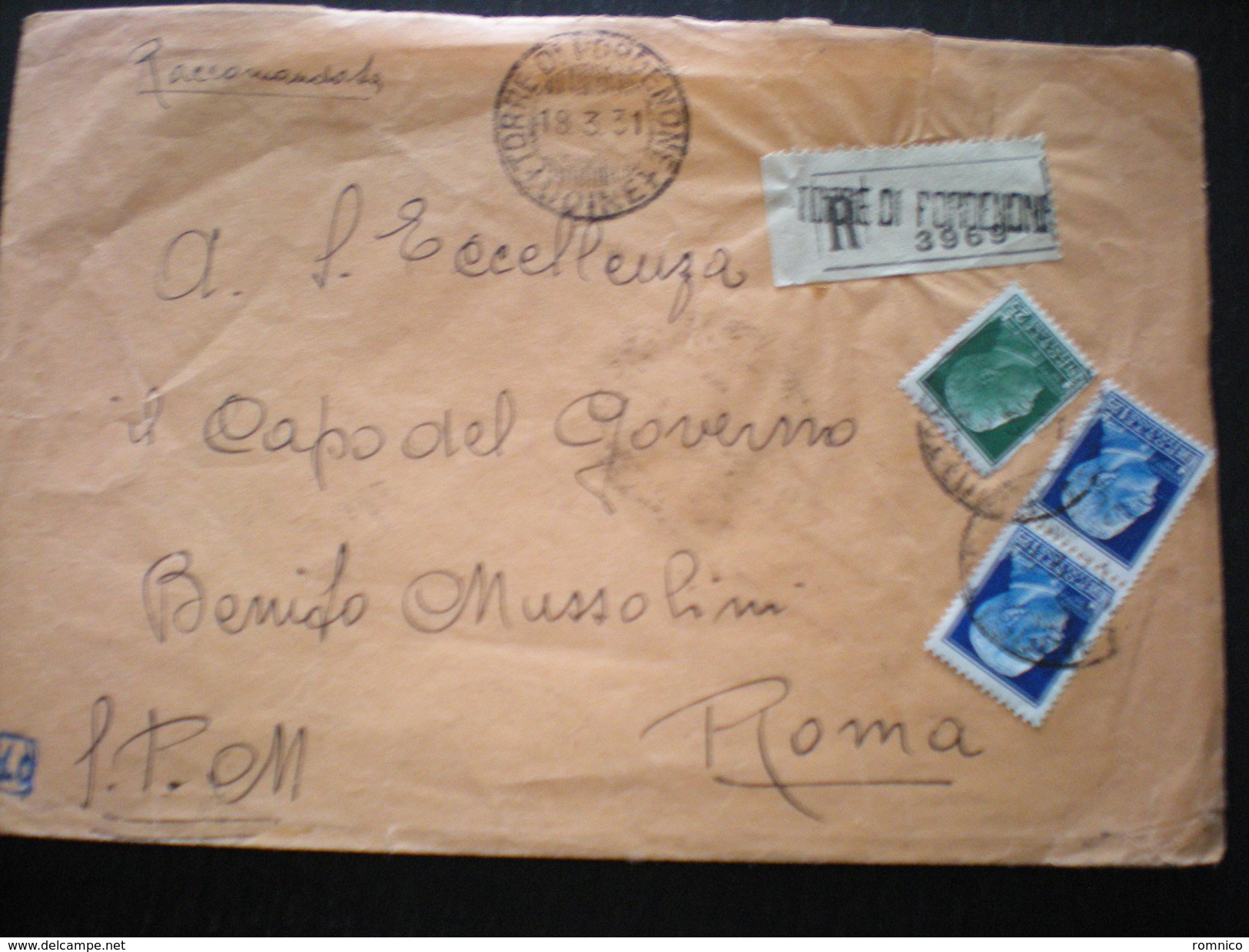 ITALIE LETTRE ADRESSE A MUSSOLINI EN 1931 - Unclassified