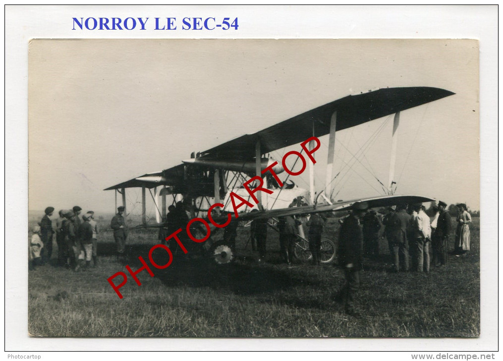 NORROY LE SEC-Avion (VOISIN VIII-?) Abattu-7-10-17-CARTE PHOTO Allemande-Guerre 14-18-1 WK-Aviation-FRANCE-54-Militaria- - Sonstige & Ohne Zuordnung