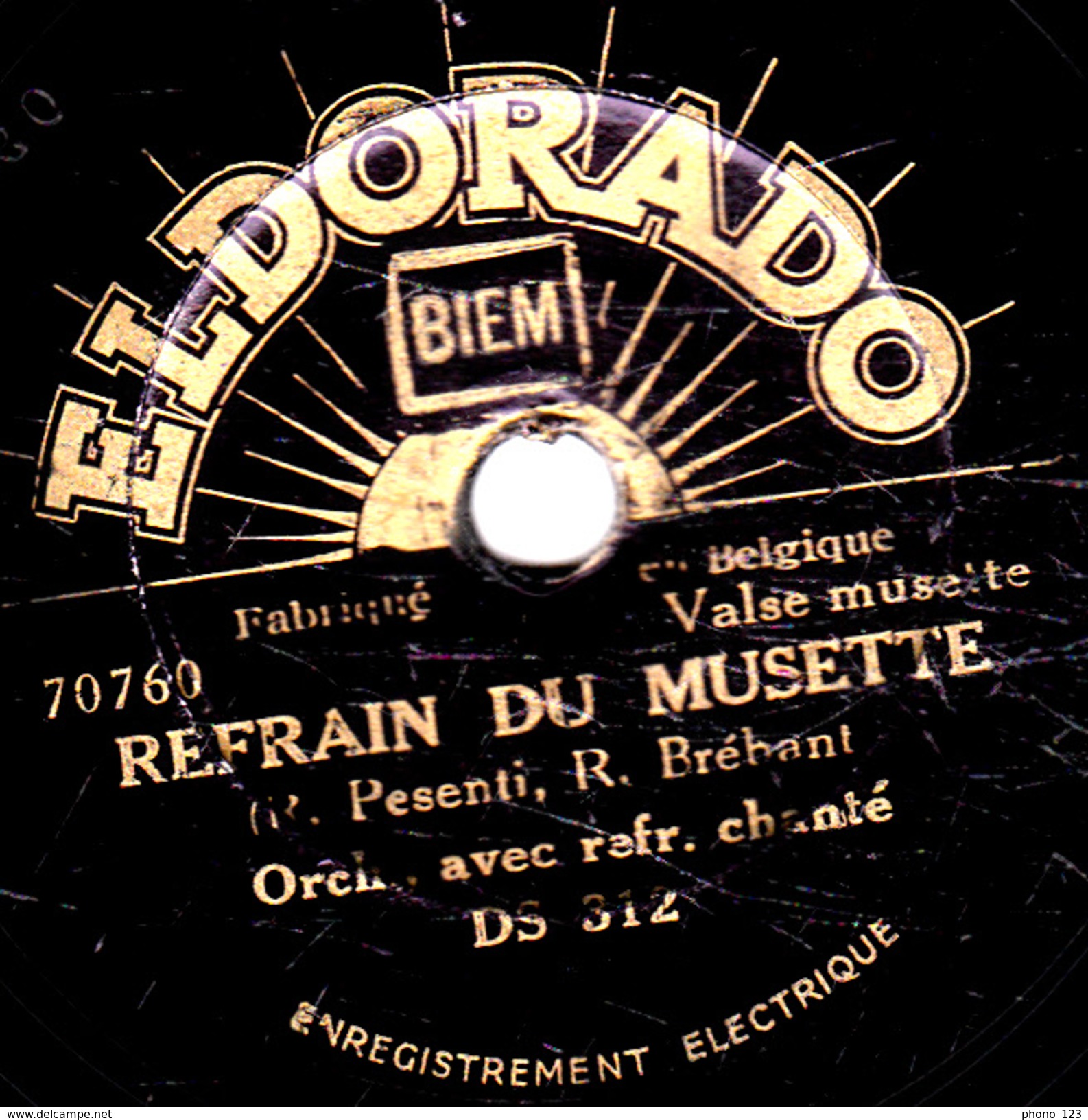 78 T. -  20 Cm - état B -  ORCHESTRE Avec Refrain Chanté - LA VALSE DE L'OMBRE - REFRAIN DE MUSETTE - 78 T - Disques Pour Gramophone