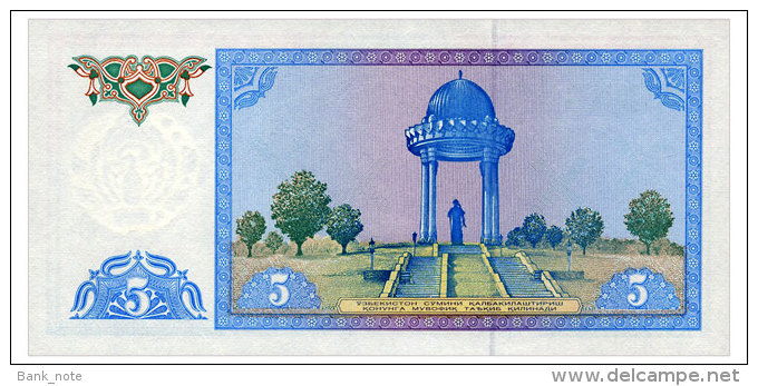 UZBEKISTAN 5 SUM 1994 ZZ REPLACEMENT Pick 75r Unc - Oezbekistan