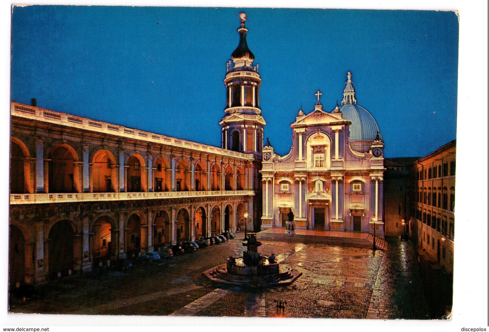 S757 Cartolina Delle Marche - Loreto (ancona) Piazza Della Madonna, Notturno + Auto Cars Voitures _ VIAG. 1971 - Altri & Non Classificati