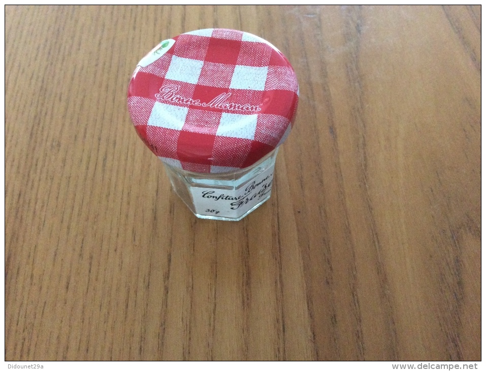 Pot De Confiture Miniature En Verre Bonne Maman "fraise" 4,5x4cm , 30g (vide) - Autres & Non Classés