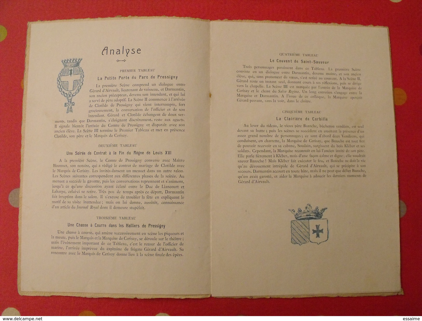 Brochure Théâtre Cadet De Vendée Par Joseph Guédon. Musique De F. Prézelin. 8 Et 9 Octobre 1911 Chateau Gontier - Auteurs Français