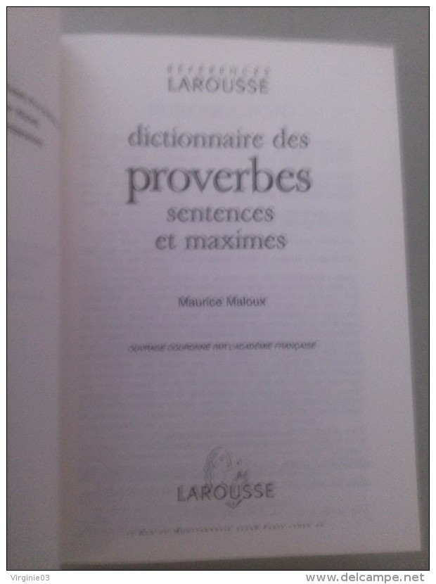 Dictionnaire Des Proverbes , Sentences Et Maximes Par Maurice Maloux - Dictionnaires