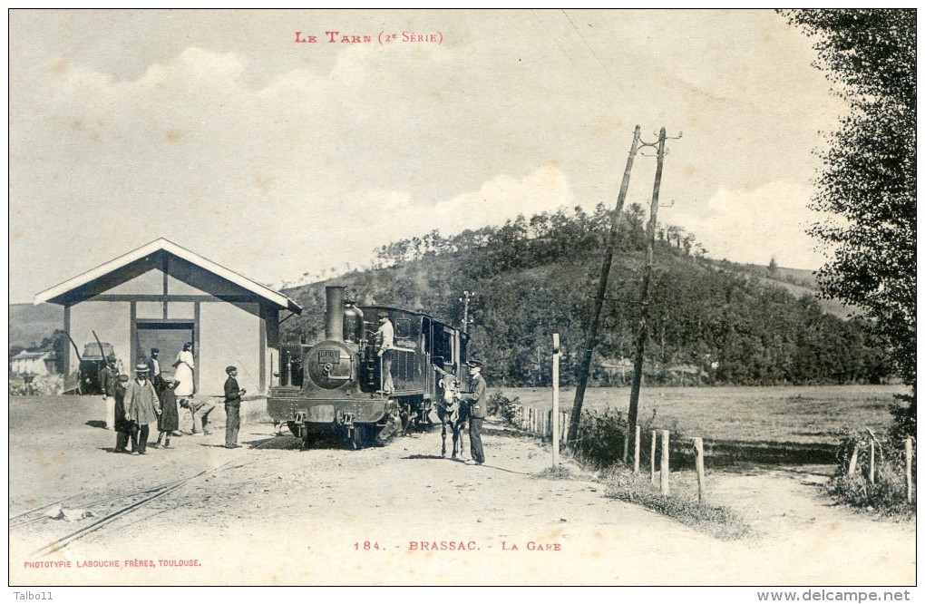 Tarn - Brassac - La Gare Avec Le Train En Beau Plan - Brassac