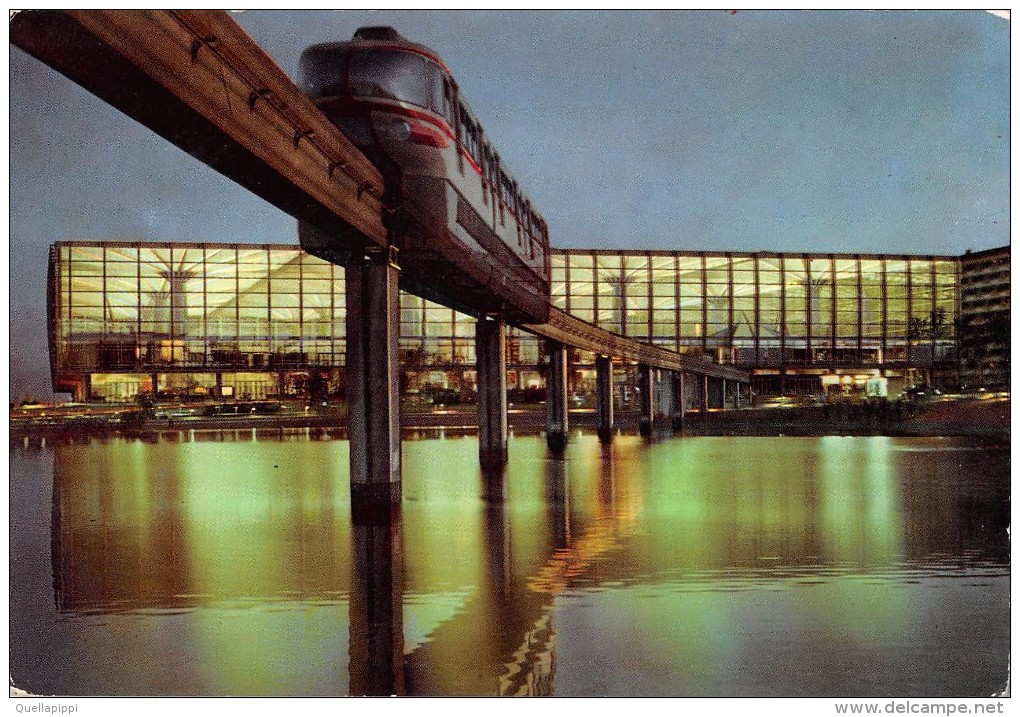 05007 "TORINO - ITALIA 61 - IL GRANDE LAGO IN CUI SI SPECCHIA IL PALAZZO DEL LAVORO - MONOROTAIA"  CART  NON SPED - Ausstellungen