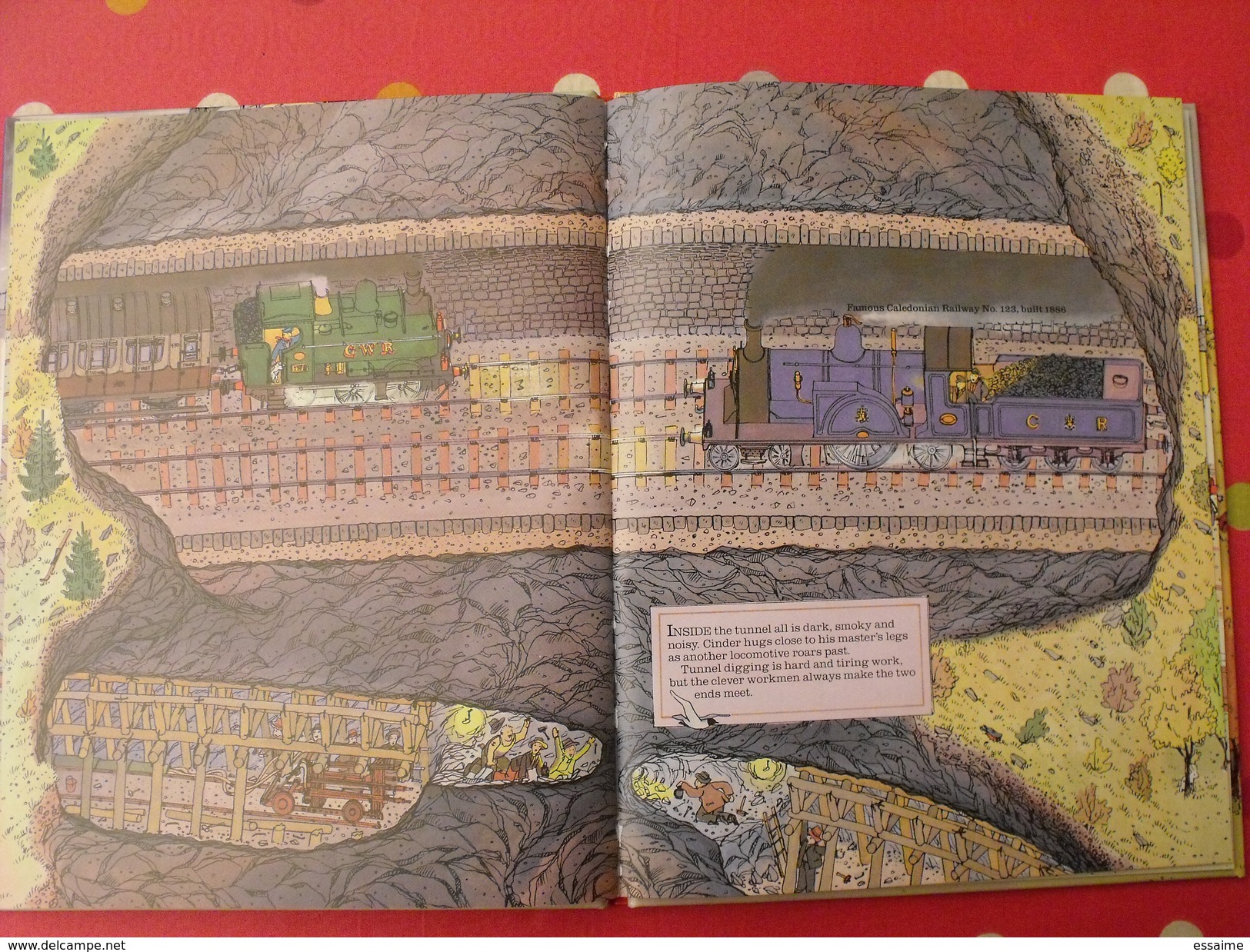 steam train journey. huck scarry's. collins 1979. locomotive gare vapeur michelin