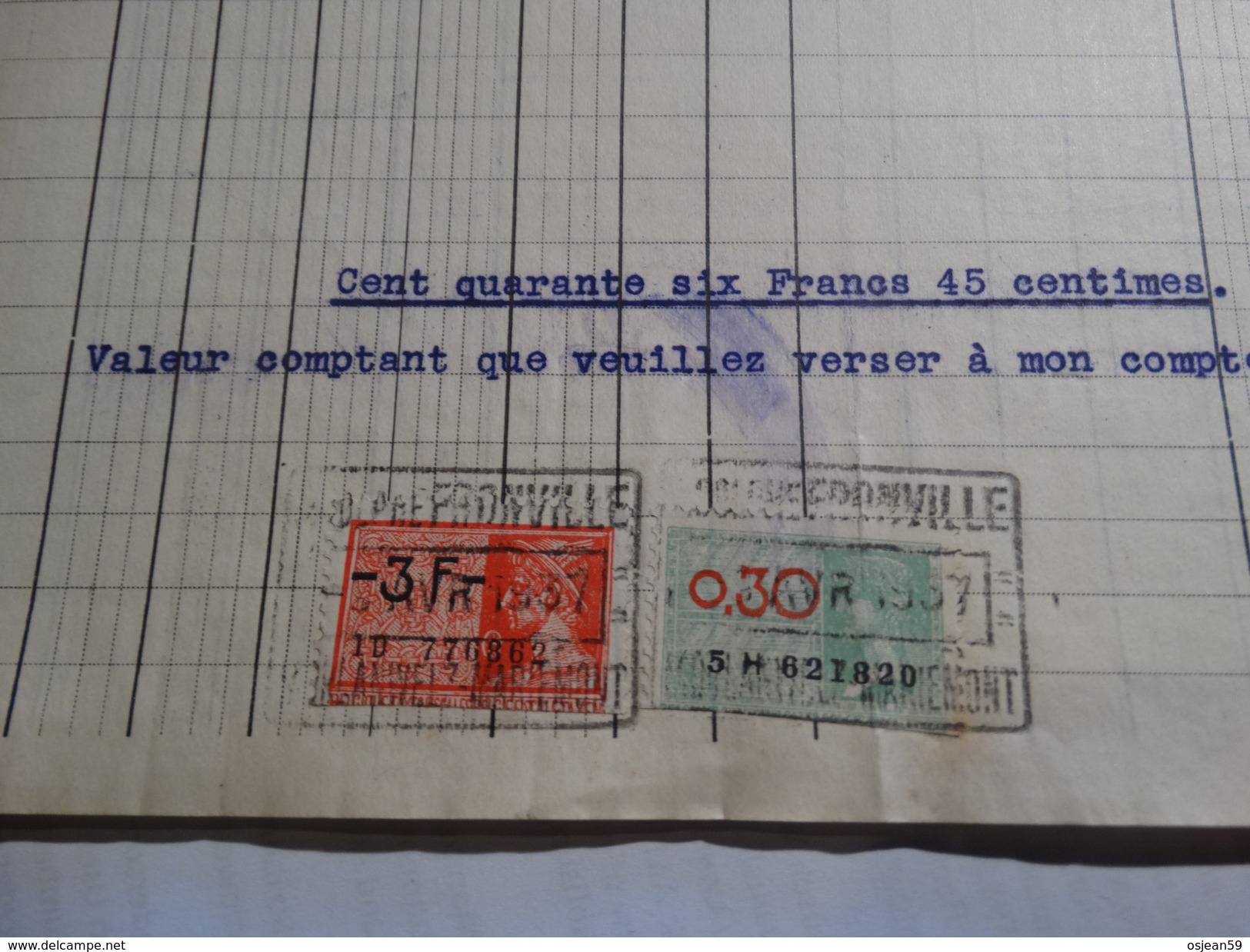 Timbres Fiscaux Sur Facture.Manufactures De Glaces Et Verres Spéciaux.Adolphe Fronville à Morlanwelz-Mariemont.-1937- - Documents