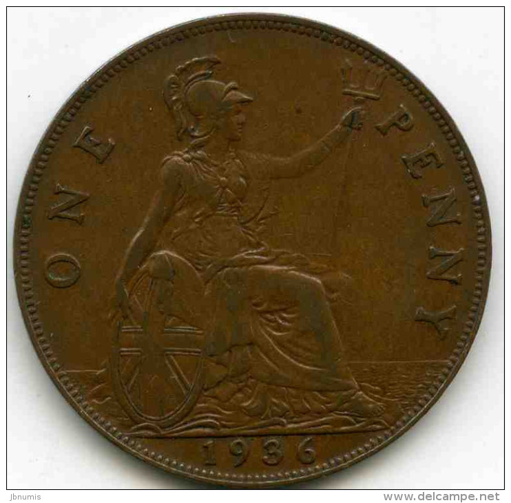 Grande-Bretagne Great Britain 1 Penny 1936 KM 838 - D. 1 Penny