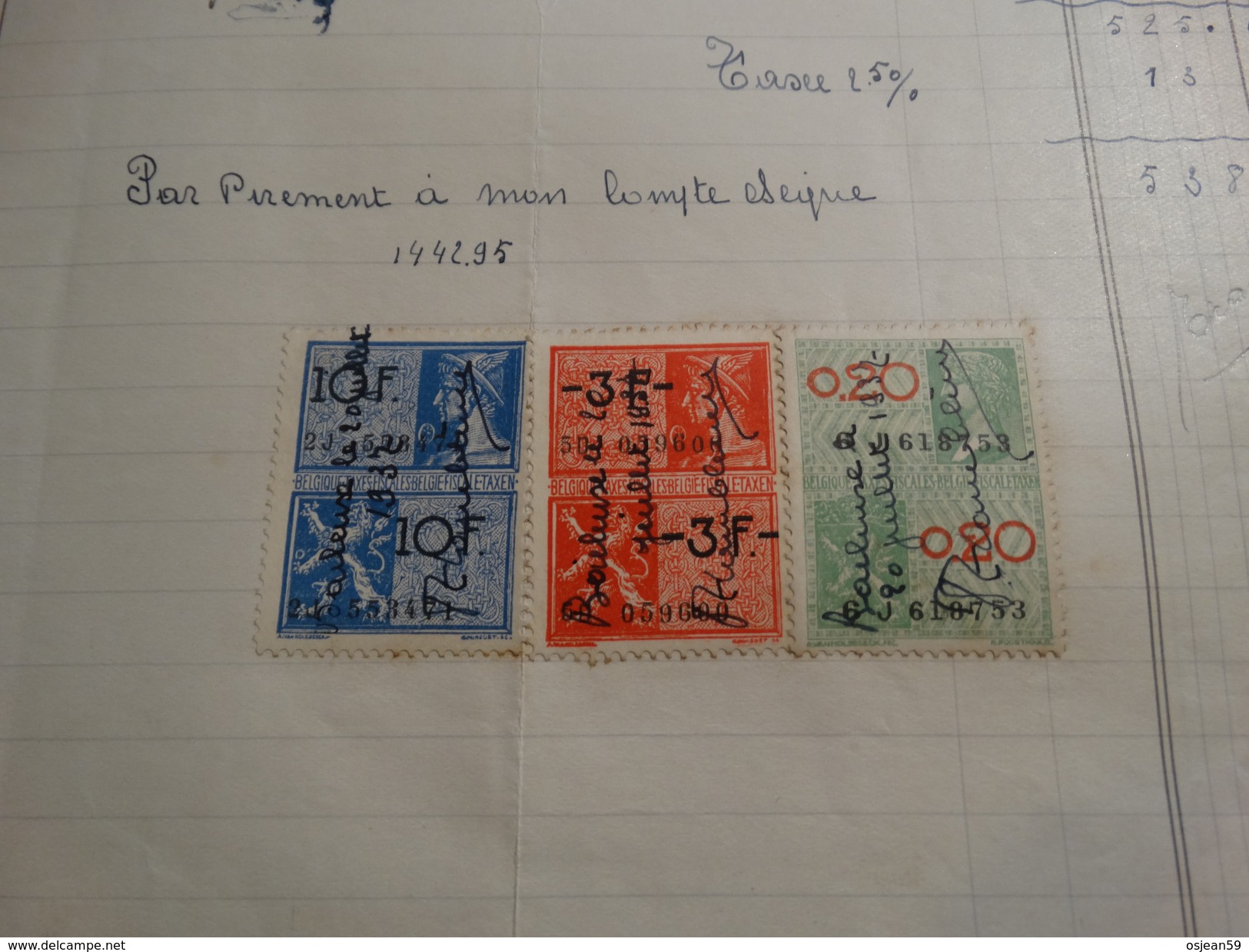 Timbres Fiscaux Sur Facture.Exploitation De Terre Réfractaire VICTOR HEMBL7NNE à Baileux(Chimay).-1937- - Documents