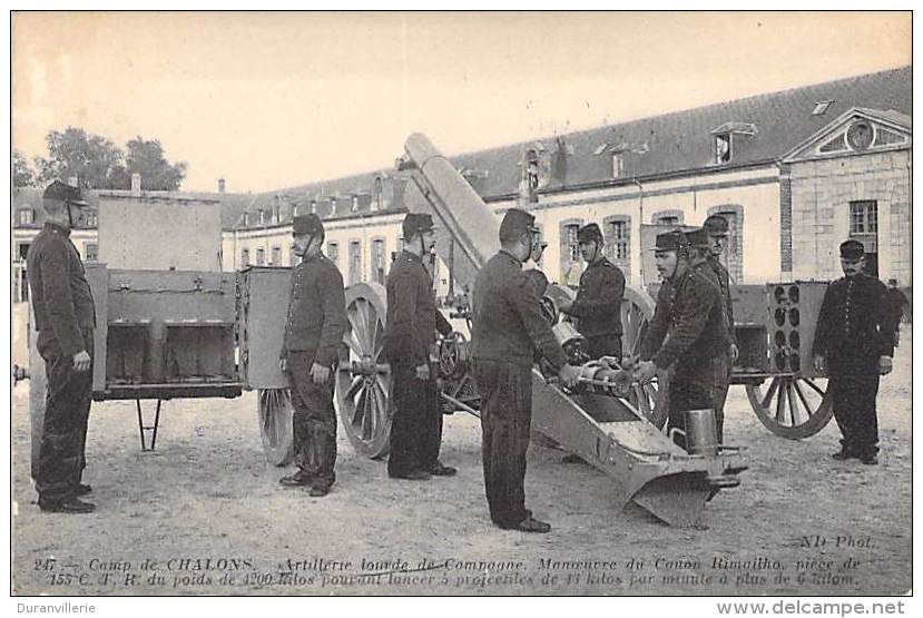 Camp De CHALONS : Artillerie Lourde De Campagne. Manoeuvre Du Canon Rimailho De 155 C T R - Ausrüstung