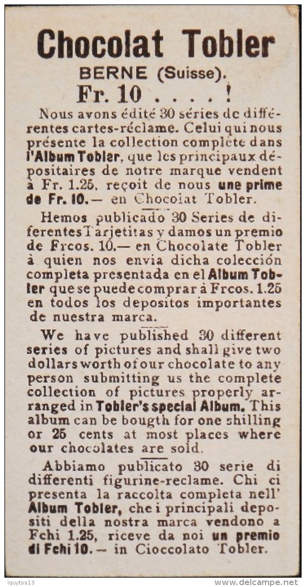 CHOCOLAT TOBLER Berne ( Suisse ) - Belle Chromo. - Robinso CRUSOE - En TBE - Autres & Non Classés