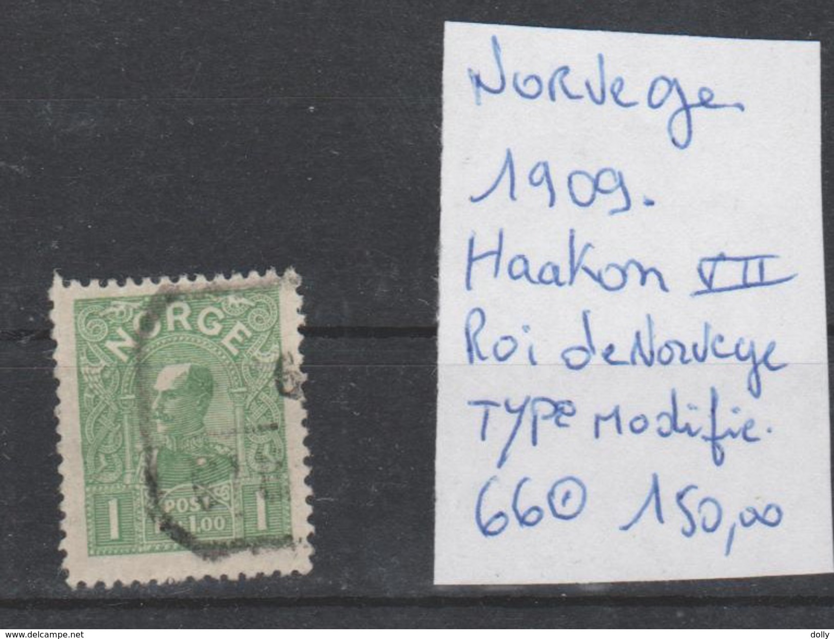 TIMBRE DE NORVEGE   OBLITEREES  NR  66 HAAKON VII ROI DE NORVEGE TYPE MODIFIE 1909  COTE 150 &euro; - Oblitérés