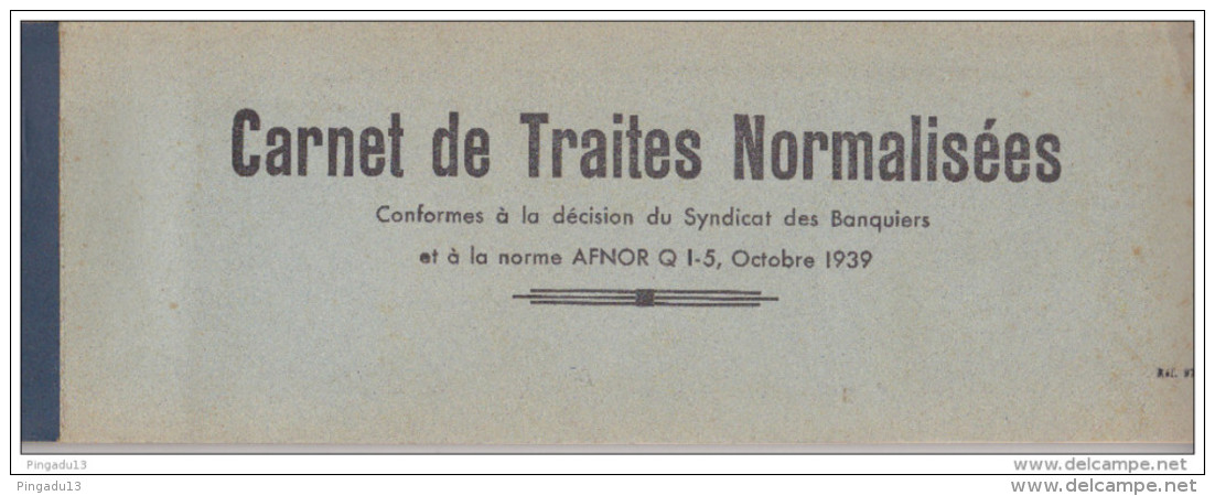 Au Plus Rapide Carnet 50 Traites Normalisées * Très Bon état - Chèques & Chèques De Voyage