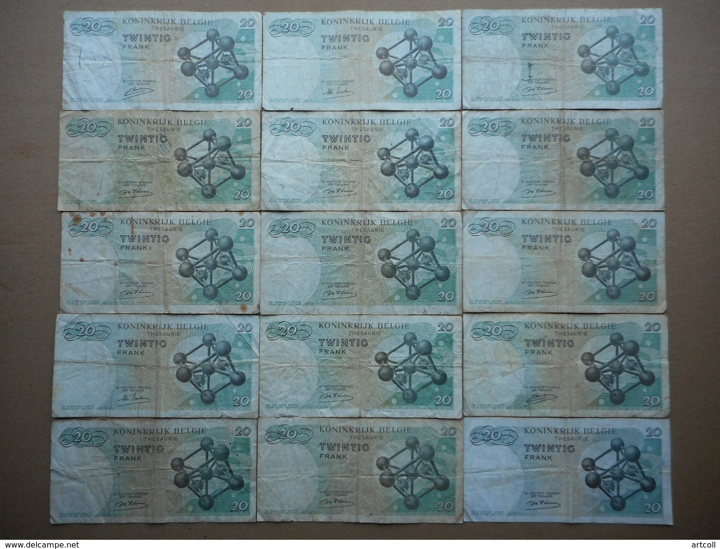 Belgium 20 Francs 1964 (Lot Of 15 Banknotes) - Autres & Non Classés