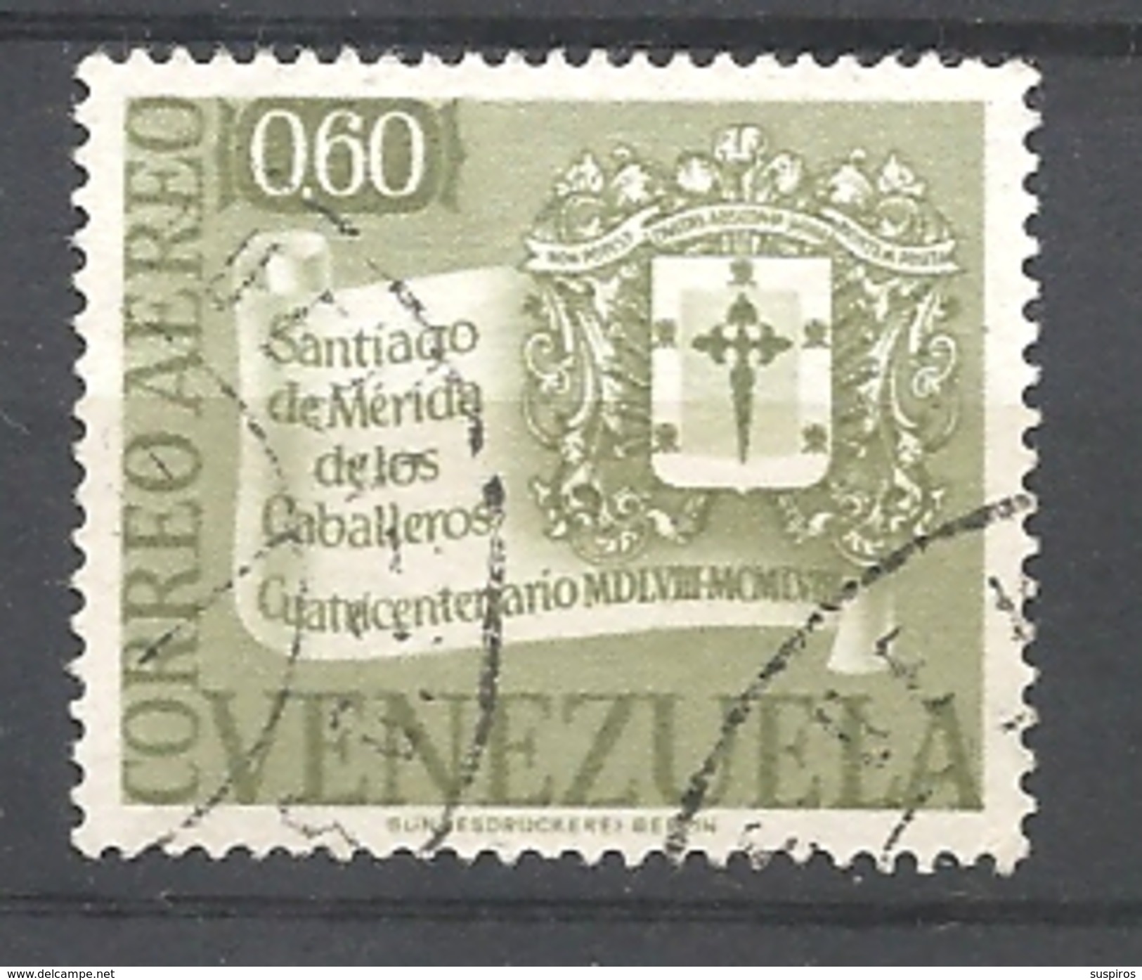 VENEZUELA   1958 Airmail - The 400th Anniversary Of Santiago De Merida De Los Caballeros     USED - Venezuela
