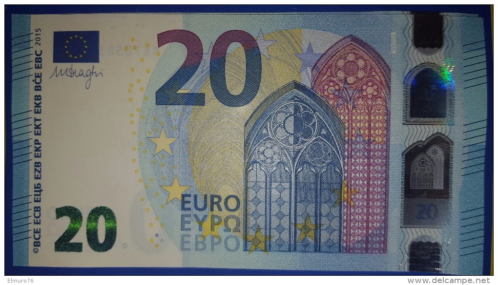 20 EURO S007G2 Draghi Italy Serie SE705 Perfect UNC - 20 Euro