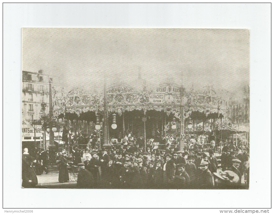 Cpm Repro Foire Du Tone Un Manège En 1879 Paris Pelouse De Reuilly Bois De Vincennes Photo Ancienne En  Carte Postale - Straßenhandel Und Kleingewerbe