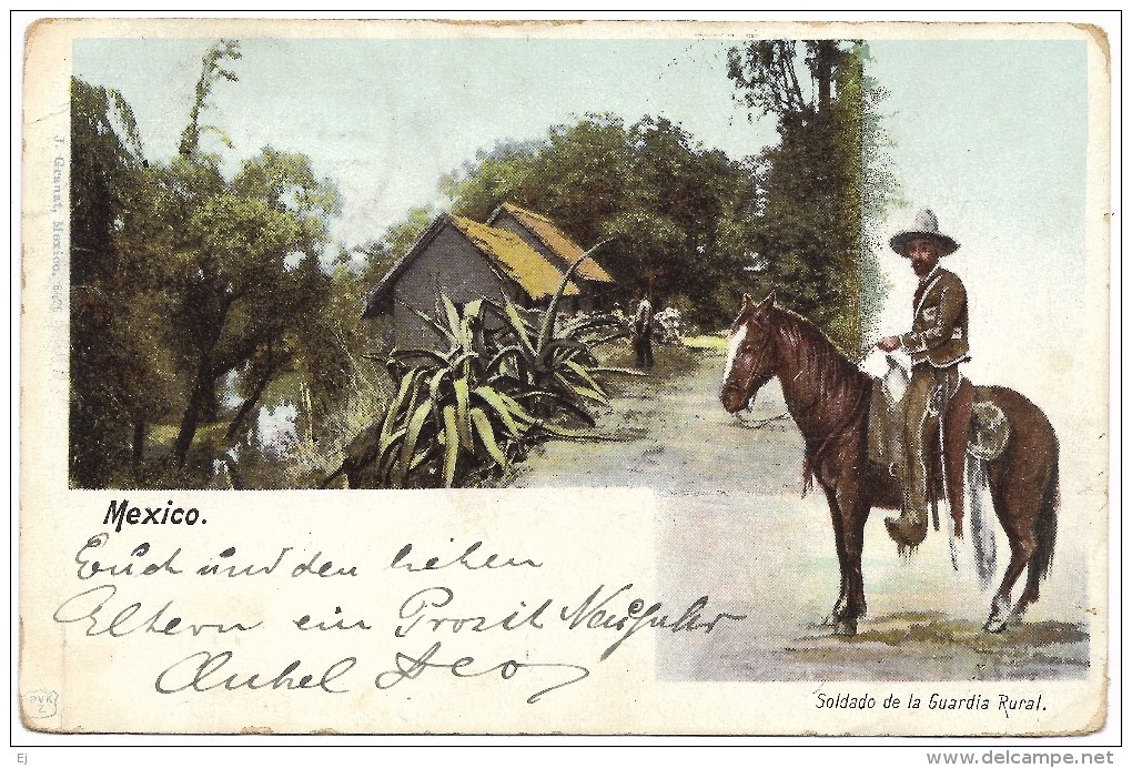 Mexico - Soldado De La Guardia Rural - Granat - Postmark 1902 - Mexico