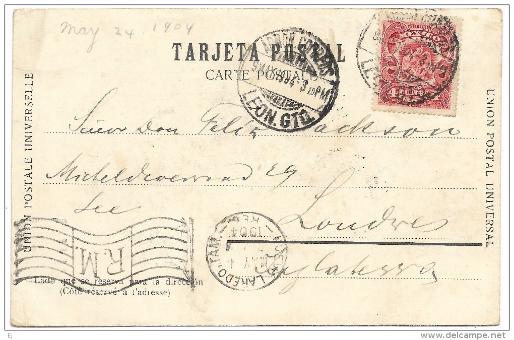 Mexico - Puente De Metlac F C Mexicano - Latapi Y Bert - Postmark 1904 - Mexico