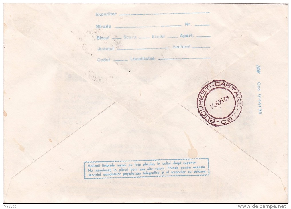 ERROR,COVER STATIONERY ,missing Image 1986 VERY RARE! ,ROMANIA. - Abarten Und Kuriositäten