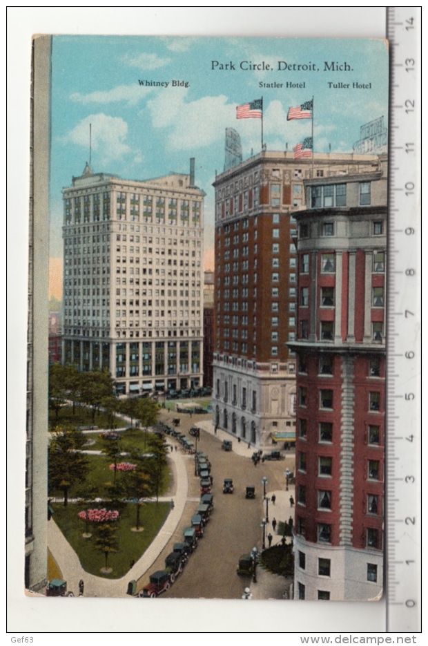 Detroit - Park Circle - Whitney Building / Statler Hotel / Tuller Hotel - Detroit