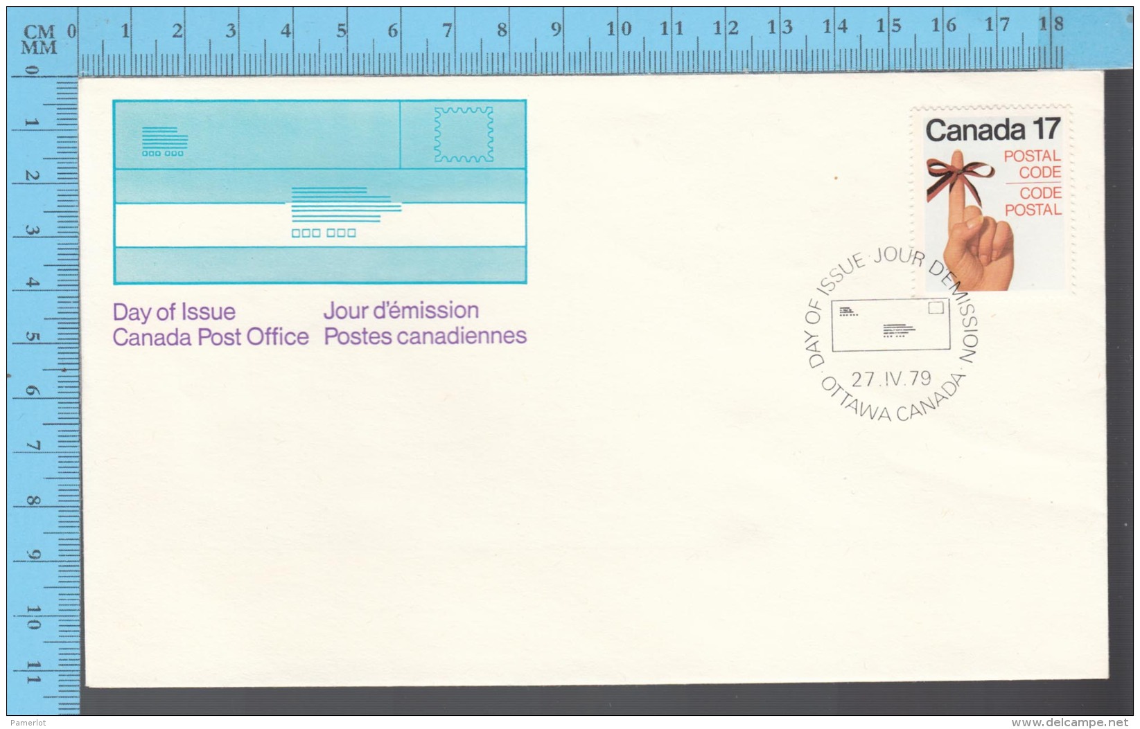 Canada - 1979 Scott #715, Postal Code ,Female Hand Red/ribbon - FDC PPJ , Fancy Cancelation - Poste